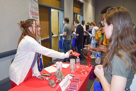 students at career fair